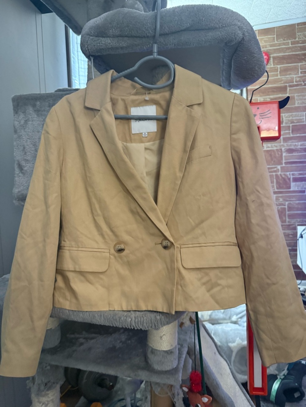 Madewell Cropped Camel Tan Blazer